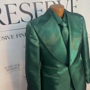 Custom Emerald Silk Suit Made for Morris Chestnut | J. Bolin Storage Find